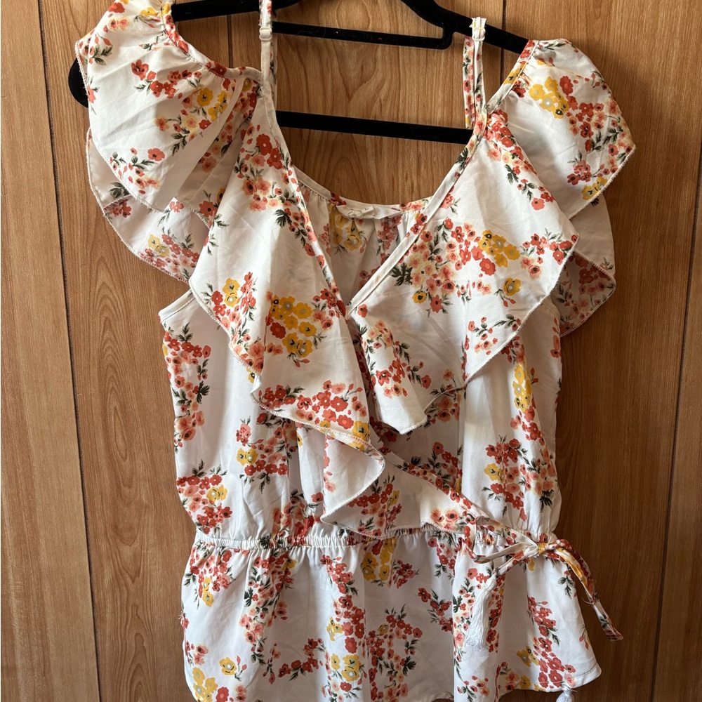 Floral Ruffle Off-Shoulder Top